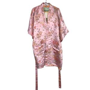 Double Peach Silk Robe OS NWT
